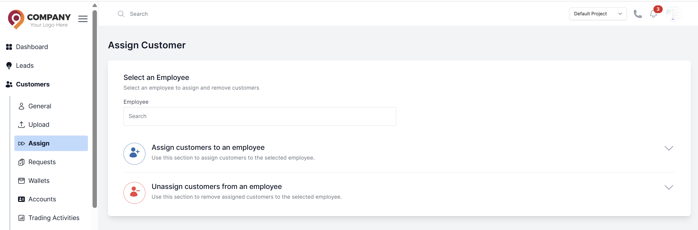 Assign/Unassign customer