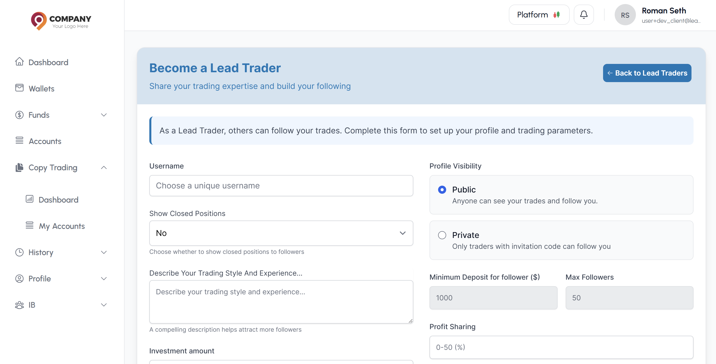 Explore Lead Traders