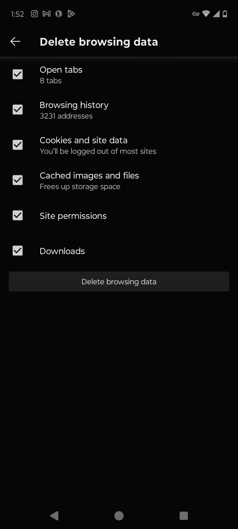 Clear Cookies on Android (Chrome)