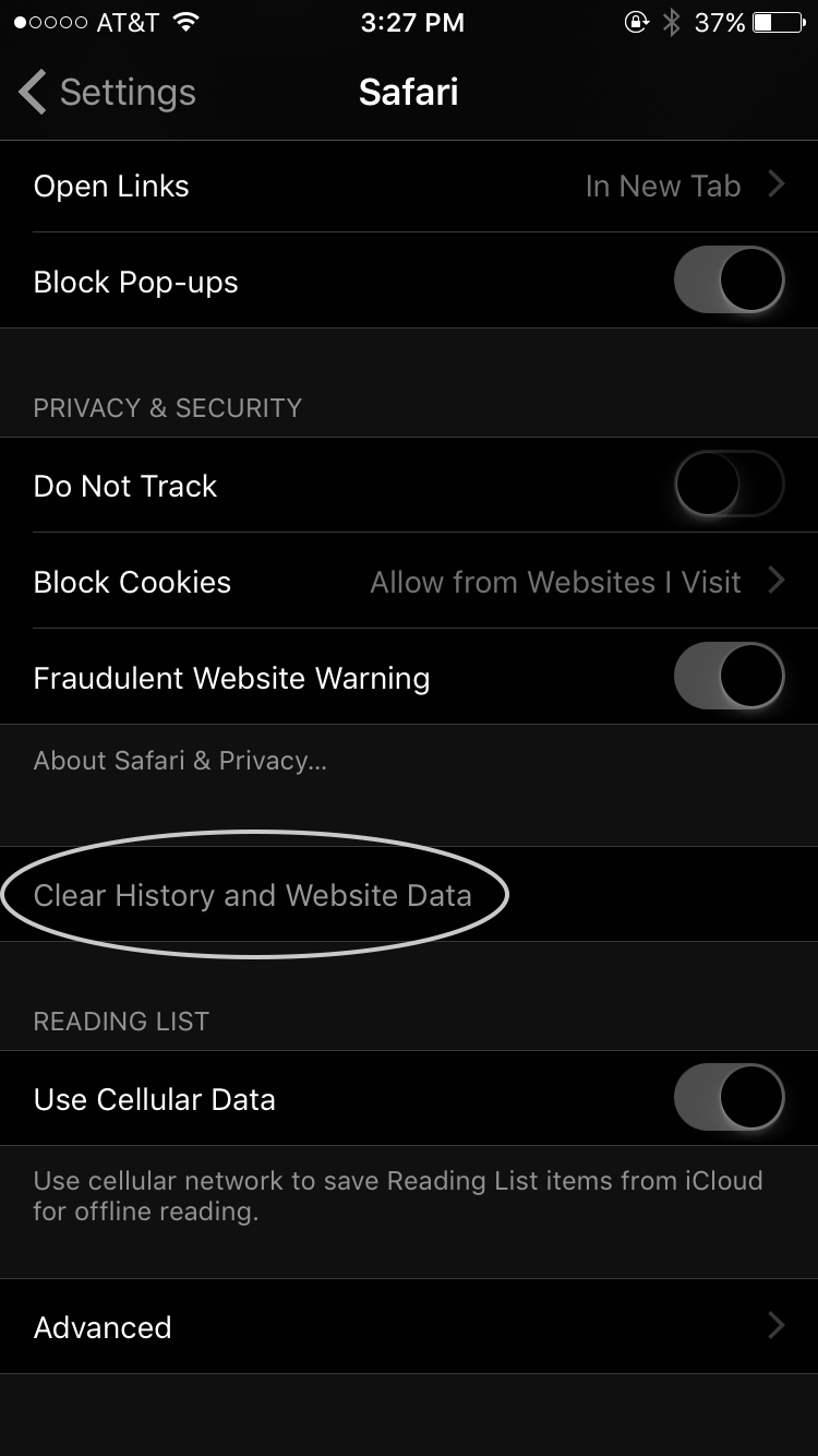 Clear Cookies on iOS Safari