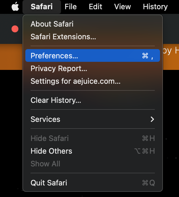 Clear Cookies on Safari macOS
